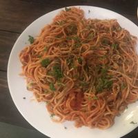 Pasta pomodoro at Cafe Catamaran in Alappuzha