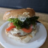 X-egg burger at Viva la Vegan Bike Cafe in Curitiba