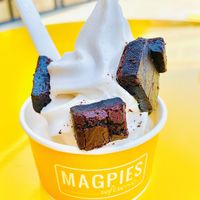 coconut w/brownie bites at Magpies Softserve in Tarzana