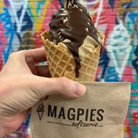 Ginger Snap Soft Serve with Chocolate Hard Shell at Magpies Softserve in Tarzana