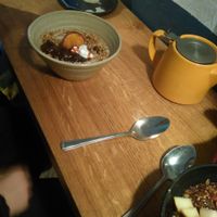 December special porridge (not vegan, had honey) at 26 Grains in London