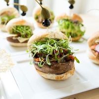The 'Saintly Shrooms' portobello burger can be vegan by omitting the garlic butter. at Il Cardinale in Mechelen