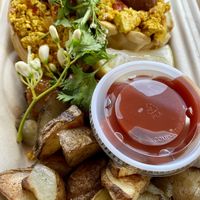 Sunday funday waffles with tofu scramble and potatoes at a'a Roots Health Cafe in Lahaina