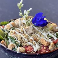 Vegan Caesar Salad - beautiful and delicious   at a'a Roots Health Cafe in Lahaina