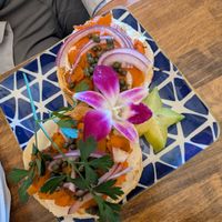 Bagel and lox at a'a Roots Health Cafe in Lahaina