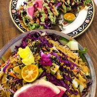 Soba Bowl and a Tostada at a'a Roots Health Cafe in Lahaina