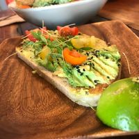 1 of the 2 piece order of avocado toast at a'a Roots Health Cafe in Lahaina