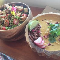 Red curry and kale salad  at a'a Roots Health Cafe in Lahaina