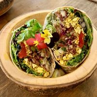 Breakfast burrito  at a'a Roots Health Cafe in Lahaina