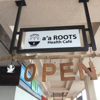 Sign  at a'a Roots Health Cafe in Lahaina