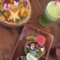 Breakfast burrito, Caesar salad, pep in yo step juice  at a'a Roots Health Cafe in Lahaina