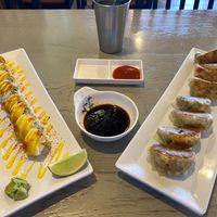 spicy mango roll and potsticker lunch 2 at VeggiEAT - Henderson in Henderson