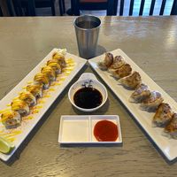 spicy mango roll and potsticker lunch 1 at VeggiEAT - Henderson in Henderson