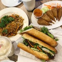 Veggie beef sandwich, veggie buffalo wings, Singapore noodles & boba drinks  at VeggiEAT - Henderson in Henderson