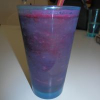 Ginger and beetroot iced crush at Maggie and the Dragon  in Kings Lynn