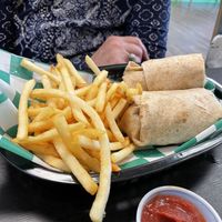 Falafel Wrap with fries: tasty and plentiful.  at House of Flavor in Bayonne