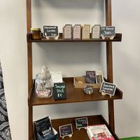 Vegan items on sale in the cafe.  at House of Flavor in Bayonne