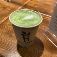 Matcha detox latte with rice and coconut milk  at Haferkater - Hbf Köln - Kiosk in Cologne