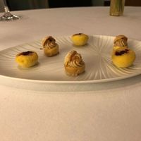 Raspberry muffins and choux à la crème  at Etude in Paris