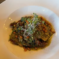 Vegan ravioli with sundries tomato sauce and lots of delicious veggies. Amazing  at Twisted Fern in Park City