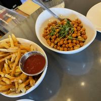 Fries and chickpeas from the starter and side menus   at Twisted Fern in Park City