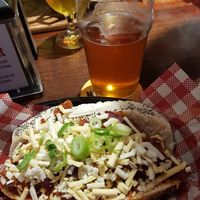 Vegan chilli dog and an IPA at Tippler's Tap in South Brisbane