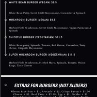 Menu  at Griffin Burger in Ballarat