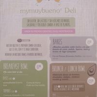 Menu at mymuybueno Deli in Mallorca