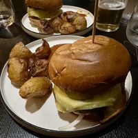 Cheeseburger and Pommes Frites  at Green Man's Arms in Carlton
