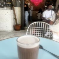 Vegan cacao latte  at Republique of Coffee in Paris
