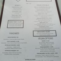 Food menu at Republique of Coffee in Paris