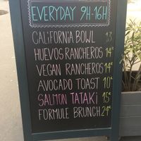 Menu  at Republique of Coffee in Paris