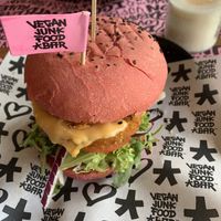 Chicken burger at Vegan Junk Food Bar - De Pijp in Amsterdam