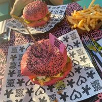 Daddy burgers + fries at Vegan Junk Food Bar - De Pijp in Amsterdam