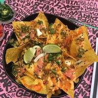 Nacho's with vegan salmon at Vegan Junk Food Bar - De Pijp in Amsterdam