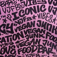 little paper placemat  at Vegan Junk Food Bar - De Pijp in Amsterdam