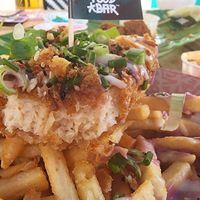 The BEST "FISH" I have ever eaten hands-down. So good!!! at Vegan Junk Food Bar - De Pijp in Amsterdam