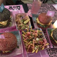 Daddy, Notorious burgers. TRUF Supreme. Kalamariz rinqz    at Vegan Junk Food Bar - De Pijp in Amsterdam