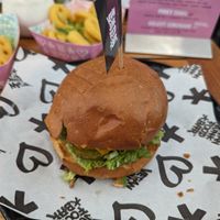 Double cheeze burger at Vegan Junk Food Bar - De Pijp in Amsterdam