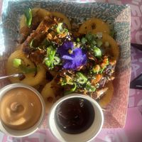 BBQ Ribs and smile fries   at Vegan Junk Food Bar - De Pijp in Amsterdam