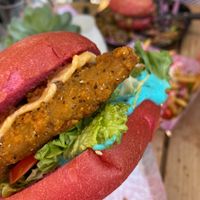 VJFB Daddy, chicken-style burger.  at Vegan Junk Food Bar - De Pijp in Amsterdam