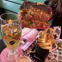 cross section of the notorious (garlic sauce for fries)  at Vegan Junk Food Bar - De Pijp in Amsterdam