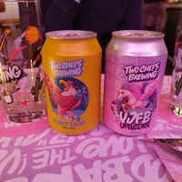 on the right the exclusive VJB beer at Vegan Junk Food Bar - De Pijp in Amsterdam