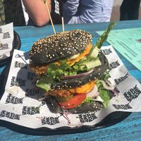 Vegan chicken burger at Vegan Junk Food Bar - De Pijp in Amsterdam