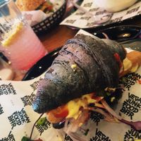 croissant with vegan sausages at Vegan Junk Food Bar - De Pijp in Amsterdam