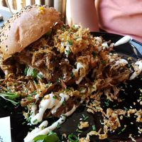 Shawarma burger at Vegan Junk Food Bar - De Pijp in Amsterdam