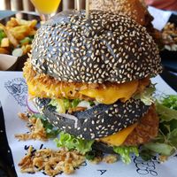Chicken burger at Vegan Junk Food Bar - De Pijp in Amsterdam