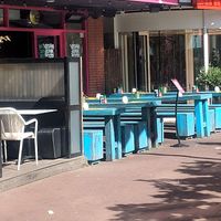 you can sit outside too, but it was too hot! at Vegan Junk Food Bar - De Pijp in Amsterdam