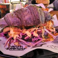 Supreme hot dog at Vegan Junk Food Bar - De Pijp in Amsterdam