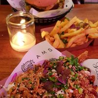 Burger and freak fries! at Vegan Junk Food Bar - De Pijp in Amsterdam